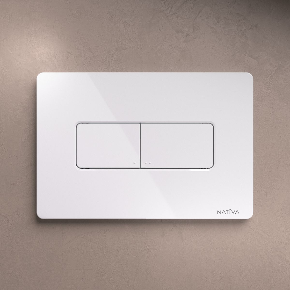 Placca bagno WC, Bianca rettangolare - Bianco su muro