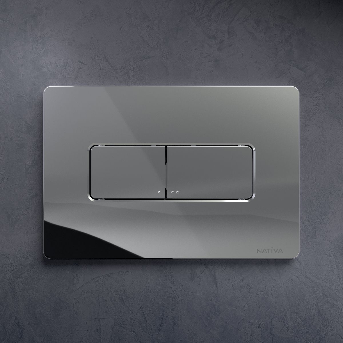 Placca bagno WC cromata rettangolare